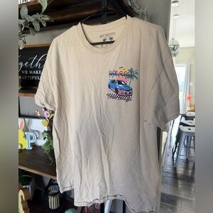 Riot society Beige Tee with Pink & Blue Miami Graphic